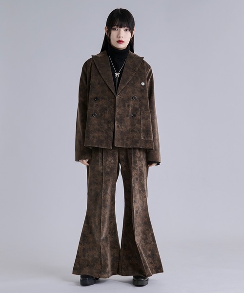 Ellno Loset(エルノロゼット)の「ベルベットフラワーフレアパンツ/SETUP対応(スラックス・メンズ・ブラック系/グレー系/ブラウン系・LARGE/MEDIUM/SMALL/X-SMALL)」の20枚目の写真