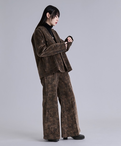 Ellno Loset(エルノロゼット)の「ベルベットフラワーフレアパンツ/SETUP対応(スラックス・メンズ・ブラック系/グレー系/ブラウン系・LARGE/MEDIUM/SMALL/X-SMALL)」の22枚目の写真