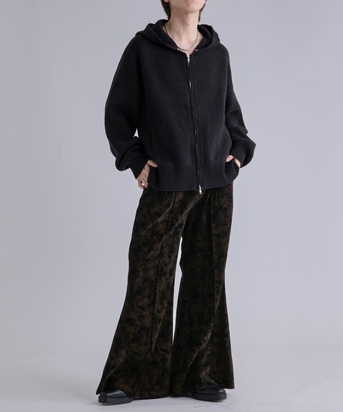 Ellno Loset(エルノロゼット)の「ベルベットフラワーフレアパンツ/SETUP対応(スラックス・メンズ・ブラック系/グレー系/ブラウン系・LARGE/MEDIUM/SMALL/X-SMALL)」の11枚目の写真