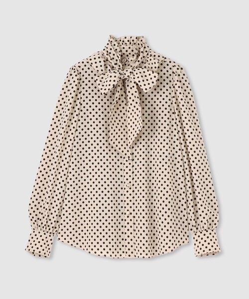 ◇【LOULOU WILLOUGHBY】デシンドットフリルボウタイブラウス（その他