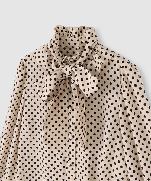 ◇【LOULOU WILLOUGHBY】デシンドットフリルボウタイブラウス（その他