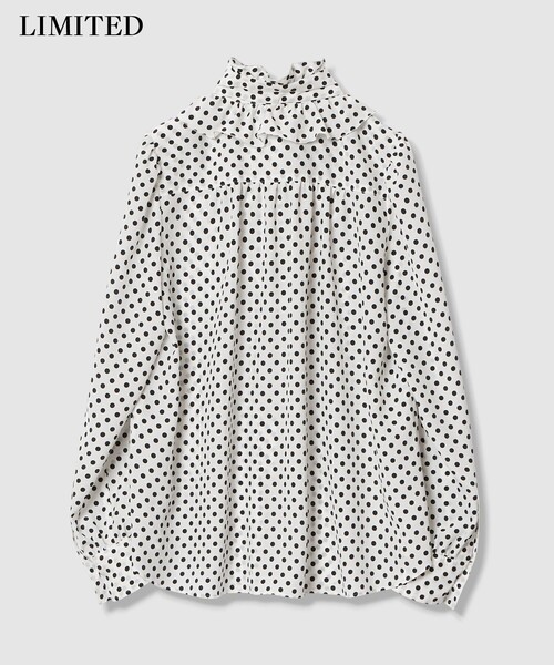 LOULOU WILLOUGHBY（ルルウィルビー）の「【LOULOU WILLOUGHBY】デシンドットフリルボウタイブラウス（シャツ/ブラウス・レディース・ライトベージュ/ブラック/オフホワイト・2）」の15枚目の写真