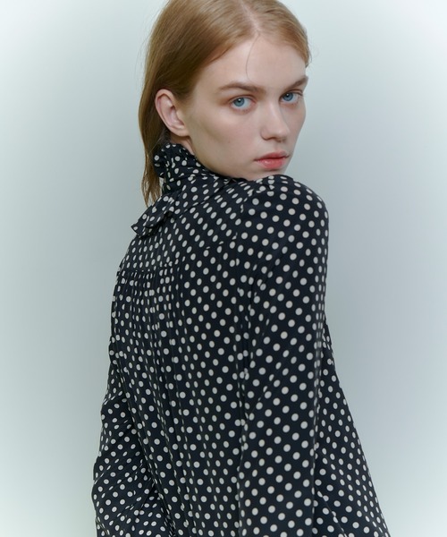 ◇【LOULOU WILLOUGHBY】デシンドットフリルボウタイブラウス（その他