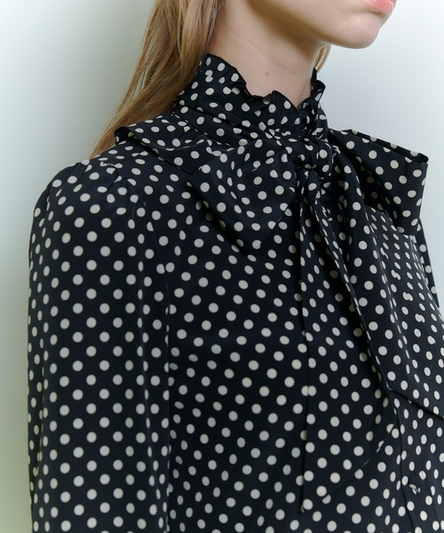 ◇【LOULOU WILLOUGHBY】デシンドットフリルボウタイブラウス（その他