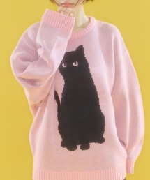 ★K-POPアイドル着用【UNISEX】VIDEO JOCKEY/blackcatニット