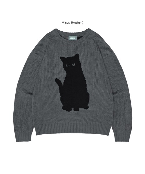 Video Jockey(ビデオジョッキー)の「★K-POPアイドル着用【UNISEX】VIDEO JOCKEY/blackcatニット(ニット/セーター・レディース・チャコール/ピンク/アイボリー・MEDIUM/LARGE)」の9枚目の写真