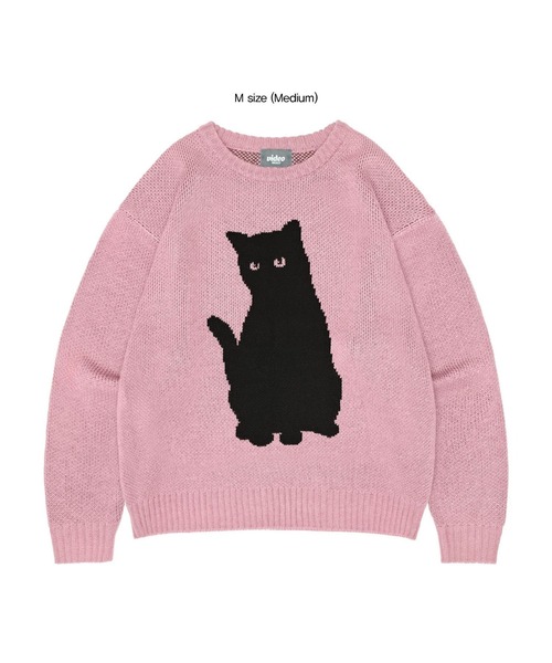 Video Jockey(ビデオジョッキー)の「★K-POPアイドル着用【UNISEX】VIDEO JOCKEY/blackcatニット(ニット/セーター・レディース・チャコール/ピンク/アイボリー・MEDIUM/LARGE)」の11枚目の写真