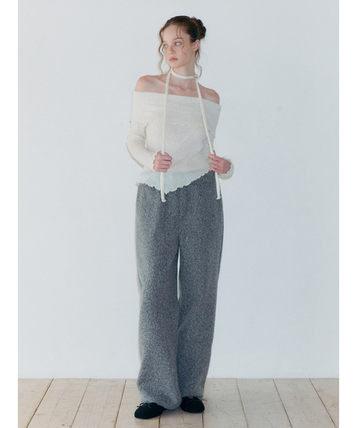 ETMON（エトモン）の「Fur Banding Pants, Charcoal（その他パンツ・レディース・その他・F）」の4枚目の写真