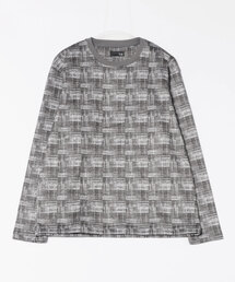 TAKA-Q（タカキュー）の「＊【裏起毛】タカキュー チェック クルーネック長袖Tシャツ（Tシャツ/カットソー）」