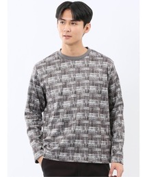 TAKA-Q（タカキュー）の「【裏起毛】タカキュー チェック クルーネック長袖Tシャツ（Tシャツ/カットソー・メンズ）」