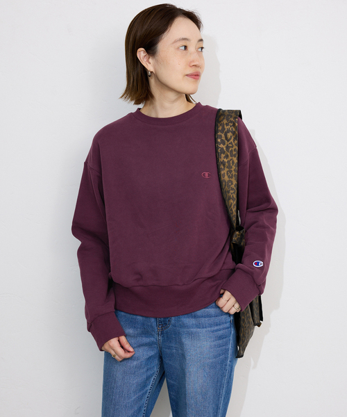 Champion(チャンピオン)の「Champion/チャンピオン SLOBE別注 クルーネックスウェット(スウェット・レディース・ボルドー/ブラック/アイボリー/グレー・FREE)」の6枚目の写真