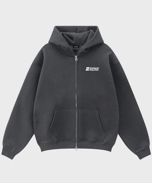 SAINTPAIN（セイントペイン）の「SP クラブ オーバーサイズ フードジップアップ ブラック（パーカー・レディース・その他・MEDIUM/LARGE）」の2枚目の写真