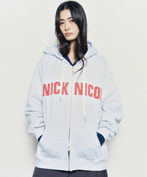 NICOLE PATCH WARM HOOD ZIP UP_MELANGE