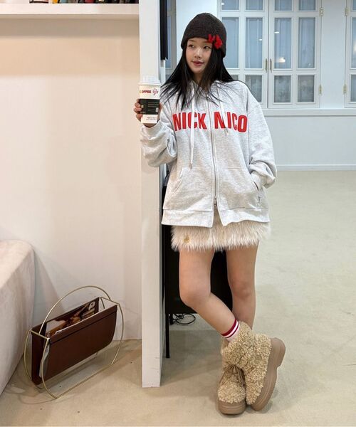 NICK&NICOLE(ニックアンドニコール)の「NICOLE PATCH WARM HOOD ZIP UP_MELANGE(パーカー・レディース・その他・MEDIUM/LARGE)」の2枚目の写真