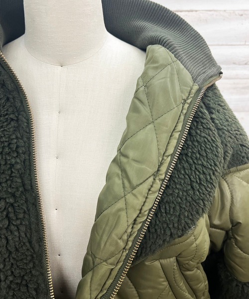 ボア×キルティングビッグシルエットブルゾン（ダウンジャケット/コート