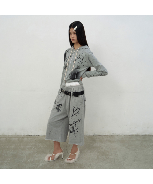 LCDC TM（エルシーディーシーティーエム）の「PRINTED HOODIE ZIP-UP (GREY)（パーカー・レディース・ライトグレー・SMALL/MEDIUM）」の2枚目の写真