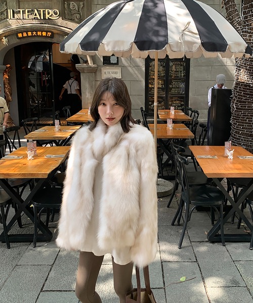 LAFFMO(ラフモ)の「スタンドカラーフェイクファーコート(その他アウター・レディース・ブラック/グレー/オフホワイト/ベージュ/ブラウン・F)」の22枚目の写真