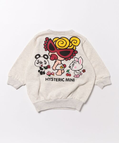 HYSTERIC MINI（ヒステリックミニ）の「HYSTERIC MINI LOVELY FRIENDS 裏毛トレーナー（スウェット・キッズ・グレー・80/90）」の2枚目の写真