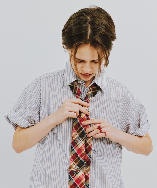 BEAMS BOY(ビームスボーイ)の「マドラス チェック ネクタイ(その他・レディース・ワイン/オレンジ/レッド・ONE SIZE)」の17枚目の写真