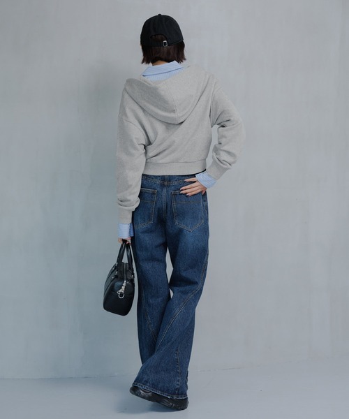 PAGEBOY（ページボーイ）の「ハーフZIPショートパーカー（パーカー・レディース・グレー/ブルー/チャコールグレー・FREE）」の14枚目の写真