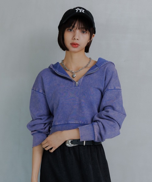 PAGEBOY（ページボーイ）の「ハーフZIPショートパーカー（パーカー・レディース・グレー/ブルー/チャコールグレー・FREE）」の20枚目の写真