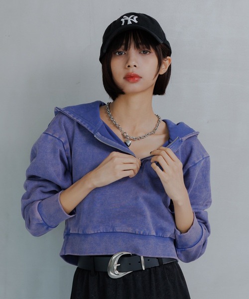 PAGEBOY（ページボーイ）の「ハーフZIPショートパーカー（パーカー・レディース・グレー/ブルー/チャコールグレー・FREE）」の21枚目の写真