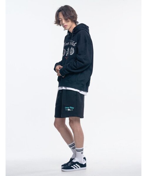 CLEVER FIELD(クレバーフィールド)の「クレバーエッセンシャルプリントスウェットショートパンツ_ブラック(その他パンツ・メンズ・その他・FREE)」の3枚目の写真