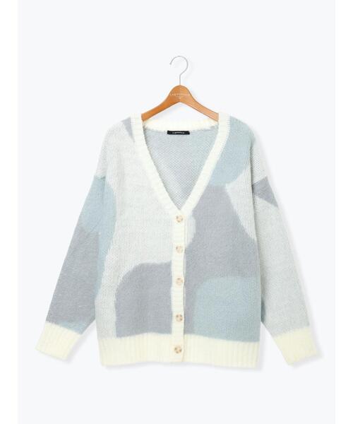 Lugnoncure(ルノンキュール)の「起毛ジャカードパッチワーク風Vネックカーディガン(カーディガン/ボレロ・レディース・グリーン/ネイビー/ブルー・F)」の18枚目の写真
