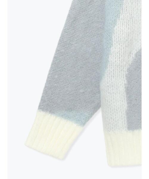 Lugnoncure(ルノンキュール)の「起毛ジャカードパッチワーク風Vネックカーディガン(カーディガン/ボレロ・レディース・グリーン/ネイビー/ブルー・F)」の21枚目の写真