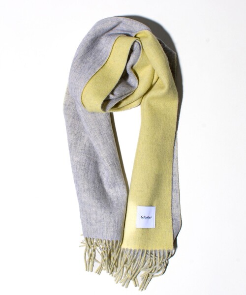 GLOSTER（グロスター）の「【カシミヤブレンド】ウールリバーシブルソリッドマフラー（マフラー・メンズ・ブラウン/イエロー/ネイビー/ブラック・FREE）」の4枚目の写真