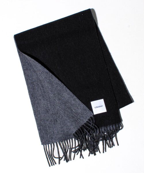 GLOSTER（グロスター）の「【カシミヤブレンド】ウールリバーシブルソリッドマフラー（マフラー・メンズ・ブラウン/イエロー/ネイビー/ブラック・FREE）」の6枚目の写真