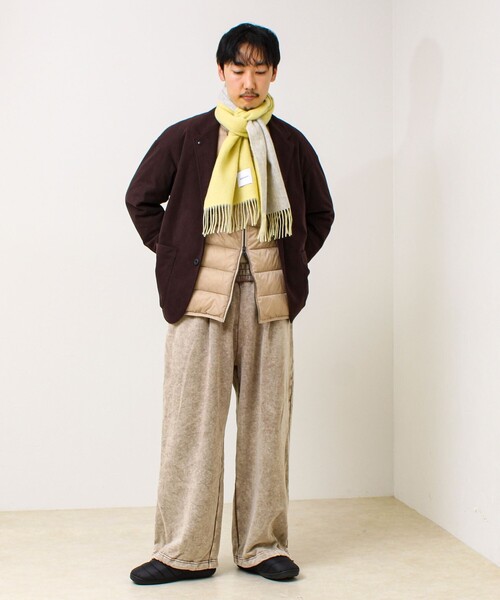 GLOSTER（グロスター）の「【カシミヤブレンド】ウールリバーシブルソリッドマフラー（マフラー・メンズ・ブラウン/イエロー/ネイビー/ブラック・FREE）」の8枚目の写真