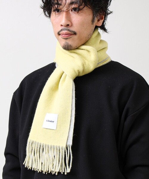 GLOSTER（グロスター）の「【カシミヤブレンド】ウールリバーシブルソリッドマフラー（マフラー・メンズ・ブラウン/イエロー/ネイビー/ブラック・FREE）」の16枚目の写真