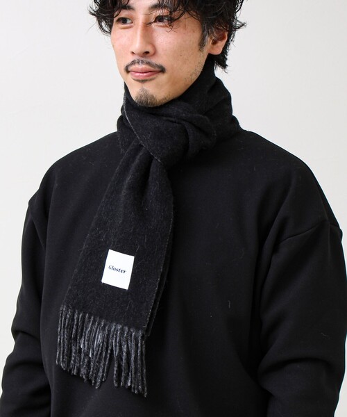 GLOSTER（グロスター）の「【カシミヤブレンド】ウールリバーシブルソリッドマフラー（マフラー・メンズ・ブラウン/イエロー/ネイビー/ブラック・FREE）」の20枚目の写真