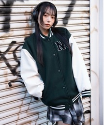 WEGO/2WAYフード付きビッグスタジャン