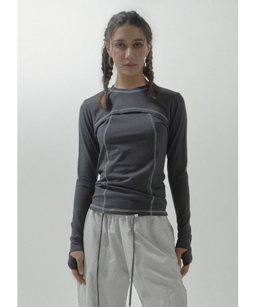 SENIK(セニク)の「Handwraps stitches long sleeve - Grey(Tシャツ/カットソー・レディース・その他・FREE)」の2枚目の写真