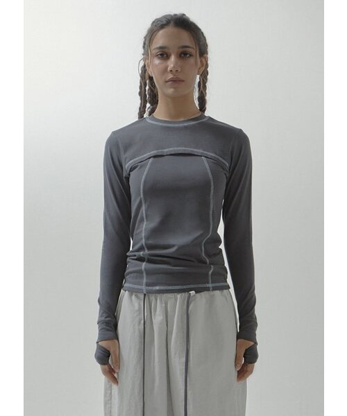 SENIK(セニク)の「Handwraps stitches long sleeve - Grey(Tシャツ/カットソー・レディース・その他・FREE)」の4枚目の写真