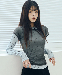 MIHEV（ミヘブ）の「スターレイヤードロングスリーブセットスカイブルーグレー（Tシャツ/カットソー）」