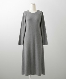 パールトリム Aライン ニット ワンピース HUIT