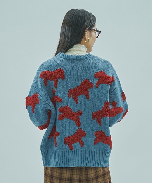 ROSE BUD（ローズバッド）の「MOTIF JACQUARD KNIT（ニット/セーター・レディース・ブルー/ブラック・ONE SIZE）」の12枚目の写真