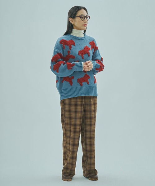 ROSE BUD（ローズバッド）の「MOTIF JACQUARD KNIT（ニット/セーター・レディース・ブルー/ブラック・ONE SIZE）」の13枚目の写真