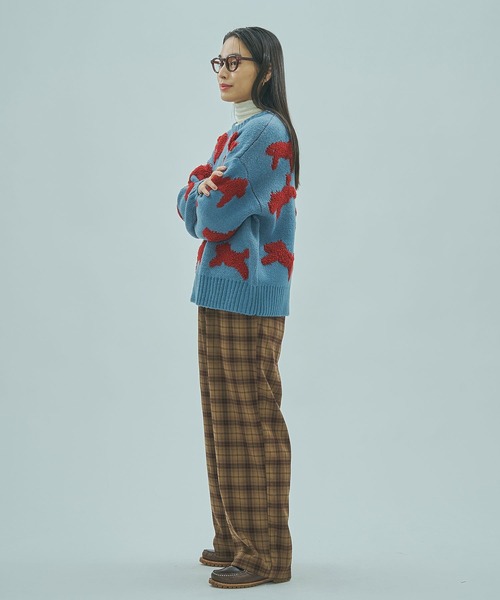ROSE BUD（ローズバッド）の「MOTIF JACQUARD KNIT（ニット/セーター・レディース・ブルー/ブラック・ONE SIZE）」の14枚目の写真