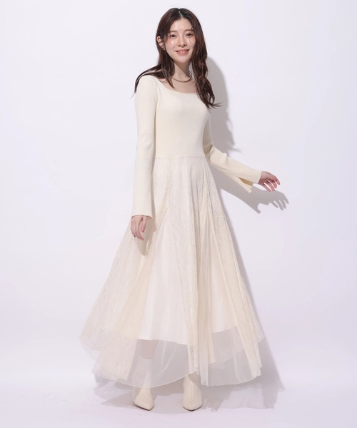 Rirandture(リランドチュール)の「チュールレースドッキングワンピース(ワンピース・レディース・ベージュ系その他/ピンク系その他/ブルー系その他3/ブラック系その他2・1/2)」の3枚目の写真