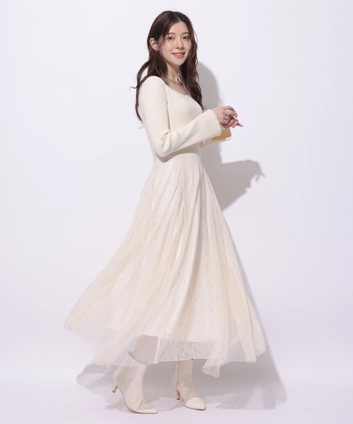 Rirandture(リランドチュール)の「チュールレースドッキングワンピース(ワンピース・レディース・ベージュ系その他/ピンク系その他/ブルー系その他3/ブラック系その他2・1/2)」の8枚目の写真