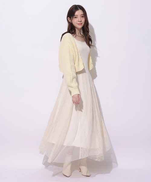 チュールレースドッキングワンピース（ワンピース）｜Rirandture（リ