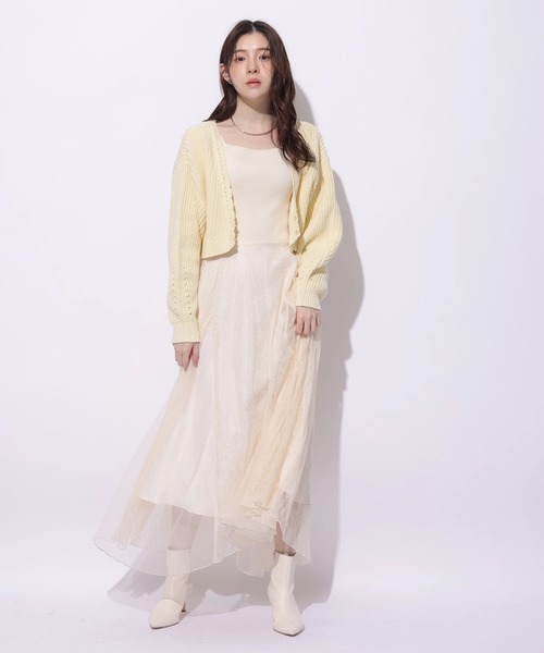 チュールレースドッキングワンピース（ワンピース）｜Rirandture（リ