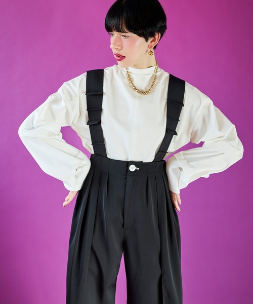 OMMO(オーエムエムオー)の「TUCK LONG SLEEVE TOP(Tシャツ/カットソー・レディース・ブラック/グレー/ホワイト・F)」の18枚目の写真