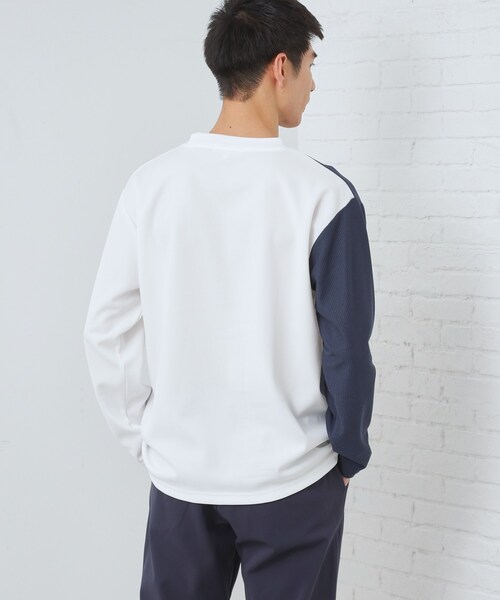 THE SHOP TK （ザ ショップ ティーケー ）の「【ちょうどいいカジュアル】パネルブロッキング長袖Tシャツ（Tシャツ/カットソー・メンズ・ライトグレー系4/ホワイト系7/ネイビー系4・02/03/04）」の5枚目の写真