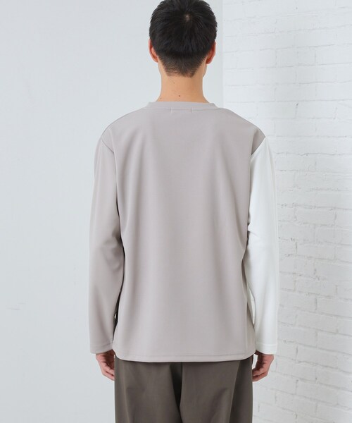 THE SHOP TK （ザ ショップ ティーケー ）の「【ちょうどいいカジュアル】パネルブロッキング長袖Tシャツ（Tシャツ/カットソー・メンズ・ライトグレー系4/ホワイト系7/ネイビー系4・02/03/04）」の18枚目の写真