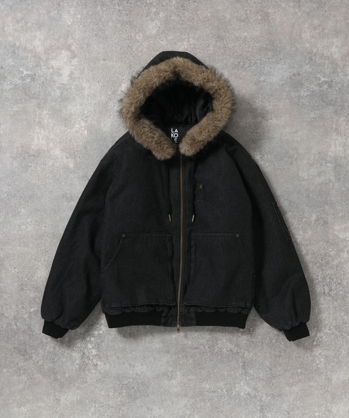 LAKOLE(ラコレ)の「デニムファーブルゾン / 637805(ブルゾン・メンズ・ブラック/ブルー・LARGE/MEDIUM)」の1枚目の写真